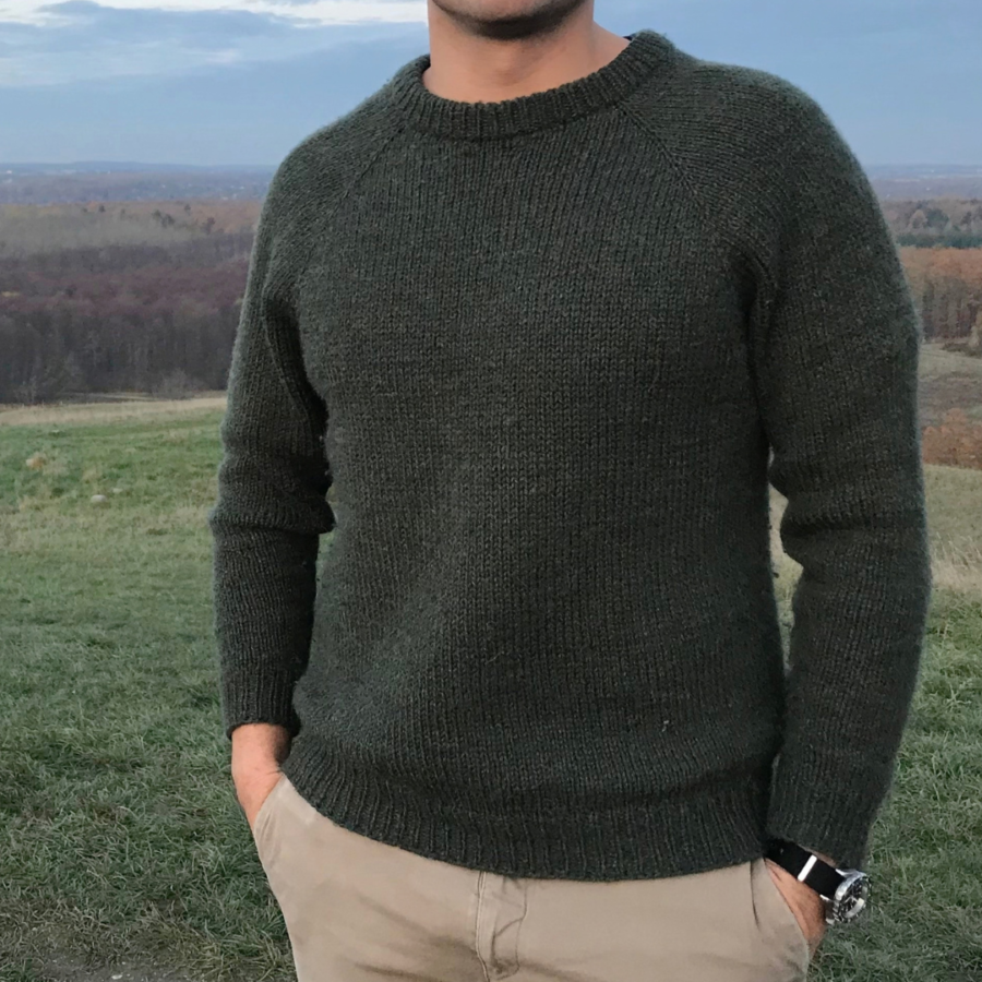 Pai Sweater Knitting Pattern | Top Down Raglan Men’s Sweater